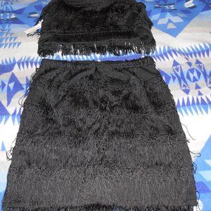 FRINGE KNIT SKIRT AND TOP NWT